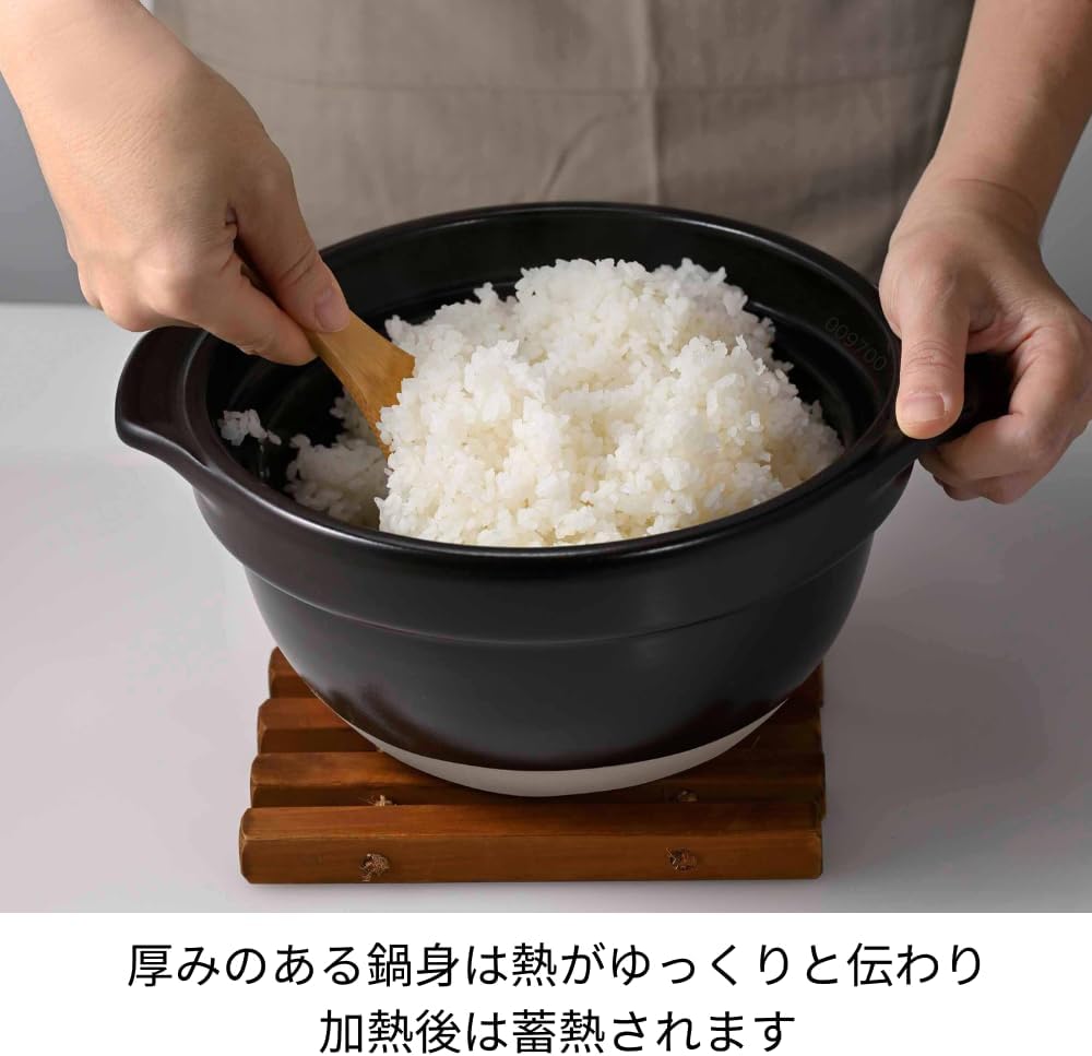 フタがガラスのご飯釜1~2合 GNR-150-B-W